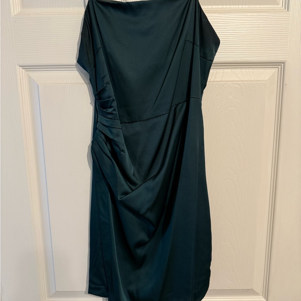 Glam Asymmetrical Teal Dress